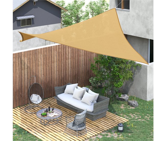 Toldo Vela Cuadrado PE Outsunny 300x300 Marron