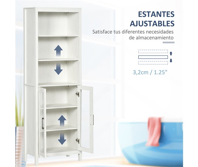 Armario de Baño Melamina de Madera kleankin, hogar - baño Blanco