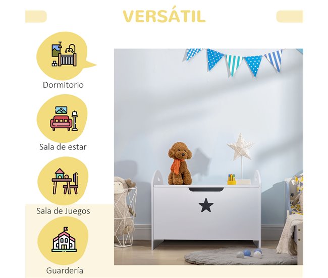Organizador de Juguete de Niño E1 class MDF HOMCOM 62 Blanco