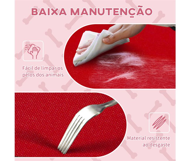 Cama Elevada para Perros Metal y Tela Oxford PawHut Rojo