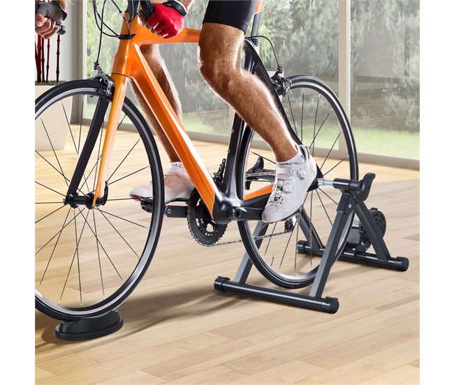 Rodillo Entrenamiento Bicicleta Acero HOMCOM Negro