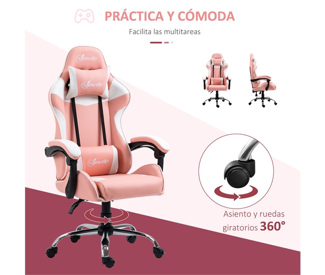 Silla Gaming PVC, Espuma, PP, Metal Vinsetto Negro