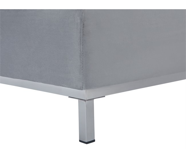 Beliani Sofá esquinero Terciopelo OSLO Gris