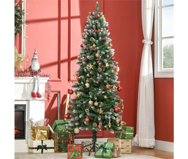 Árbol de Navidad Plástico, Acero HOMCOM, hogar - decoración Verde