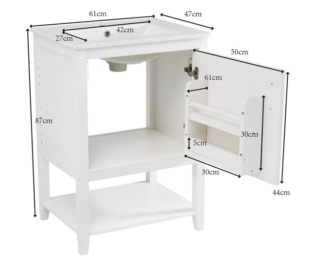 Armarios para baño 61 Blanco