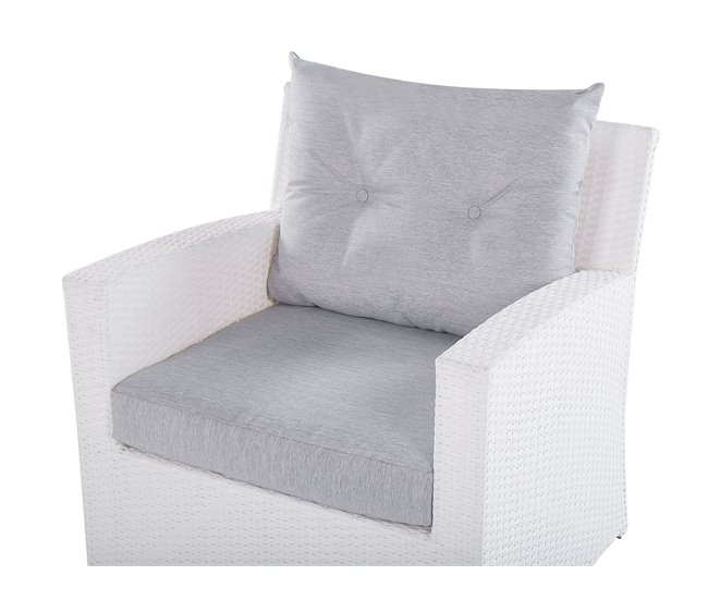 Beliani Conjunto de jardín Ratán sintético MARINO Blanco