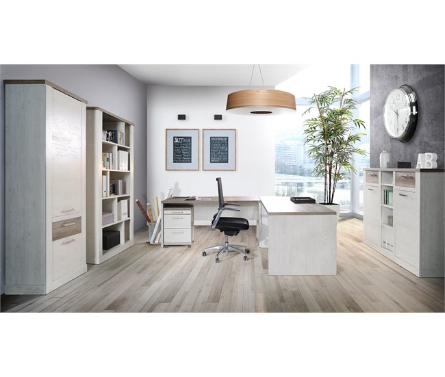 Mesa escritorio VERONA con textura 3D  Roble