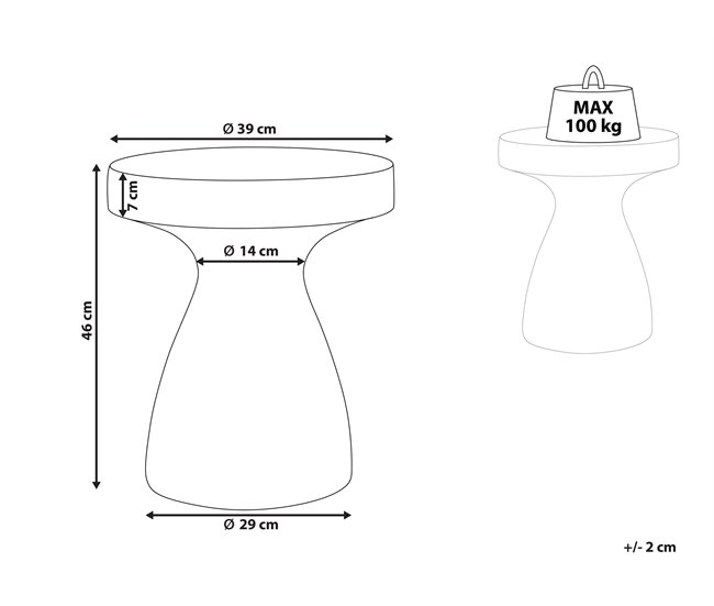 Beliani Mesa auxiliar BIVIERE Blanco
