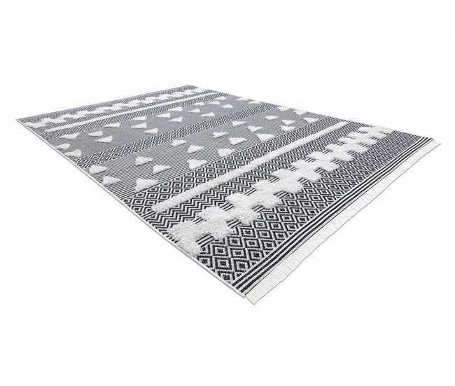 Alfombra ECO sisal BOHO MOROC Geométrico 22321 franjas 175x270 Gris