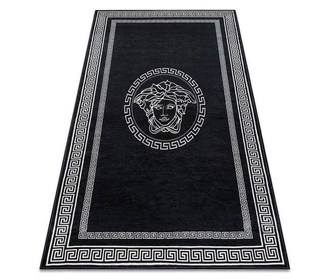 Alfombra lavable ANDRE 2031 Marco medusa griego 120x170 Negro