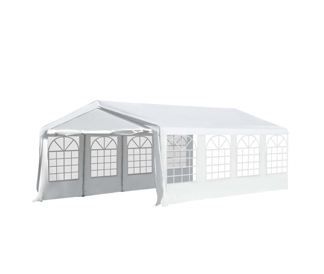 Carpa de Jardín Acero y PE Outsunny 800x400 Blanco