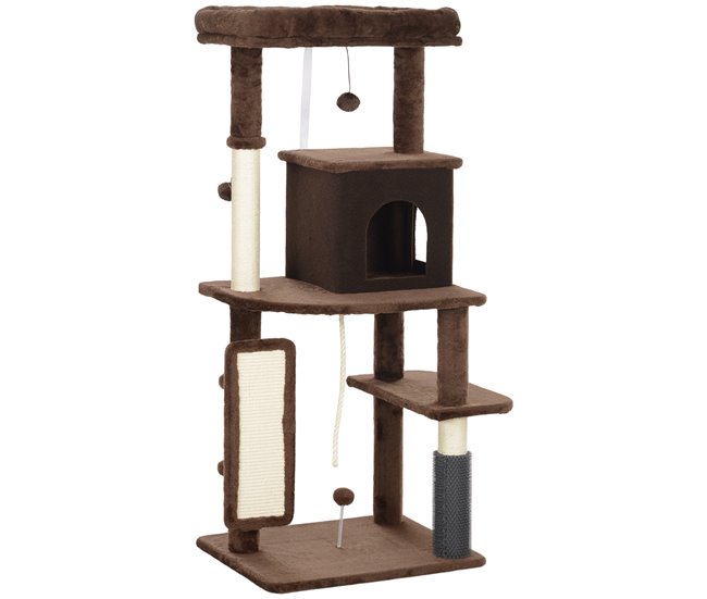 Árbol para Gatos Aglomerado de Madera PawHut Marron