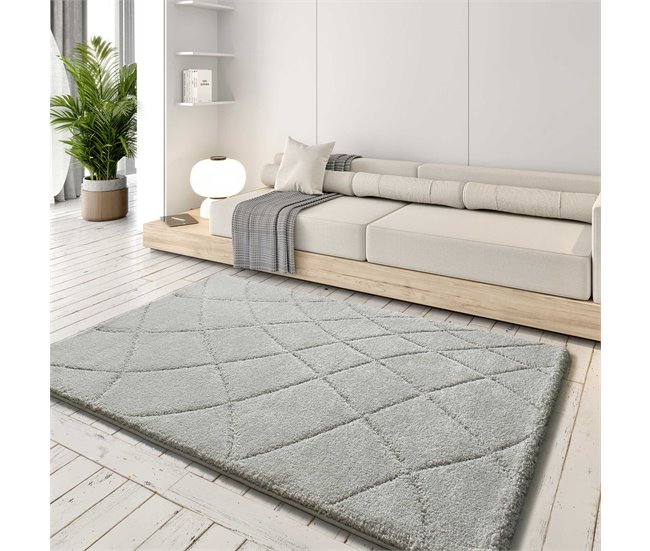 Alfombra de estilo escandinavo MOLIER - ATTICGO 80x150 Plateado
