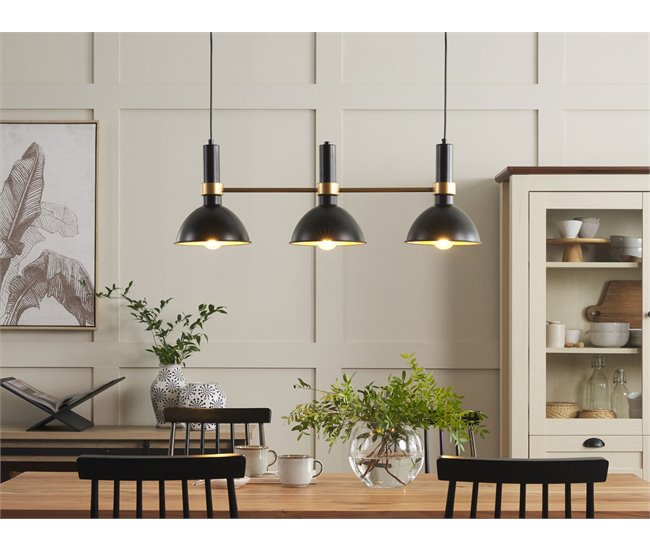 Beliani Lámpara colgante BELES Negro