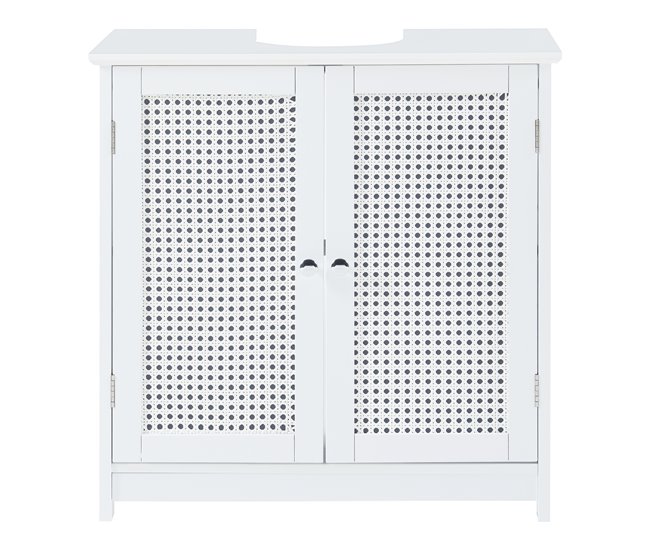Mueble para debajo del lavabo Karlsøy con puertas MDF Blanco