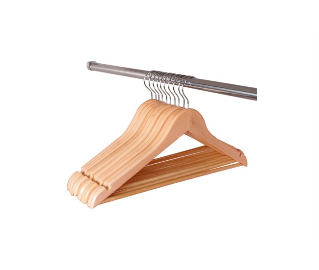 Set de 8 perchas madera 44,5cm Madera