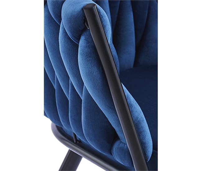 Silla Widny Black Terciopelo Azul