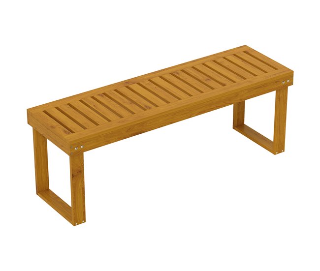 Banco de Jardín Madera de Pino Outsunny Marron