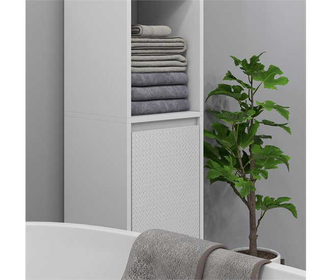 Armario de Baño MDF HOMCOM, hogar - baño Blanco