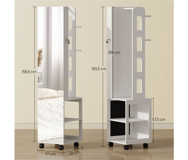 Espejo Joyero MDF HOMCOM, hogar - decoración Crudo