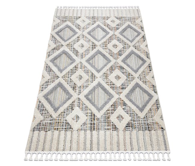 Alfombra SEVILLA Y523C diamantes Franjas Bereber marroquí 120x170 Gris