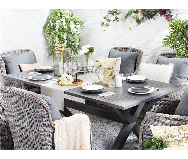 Beliani Silla de jardín CASCAIS Gris