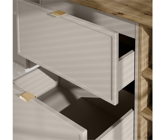 Mueble bajo lavabo 3 compartimientos Alba 100 Beige