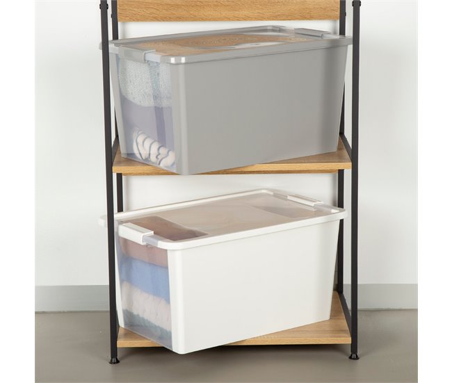 Curver Caja de almacenaje con tapa Bi-Box 40L Blanco