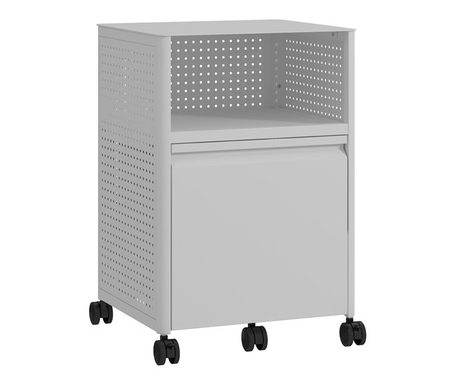 Archivador con ruedas Velvevn 1 cajón acero [en.casa] Blanco