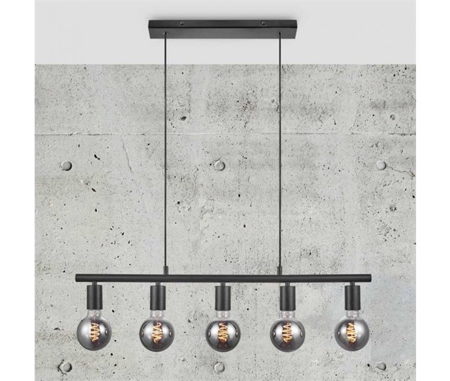 Regleta de techo Paco (5 luces) Metal Nórdico Negro