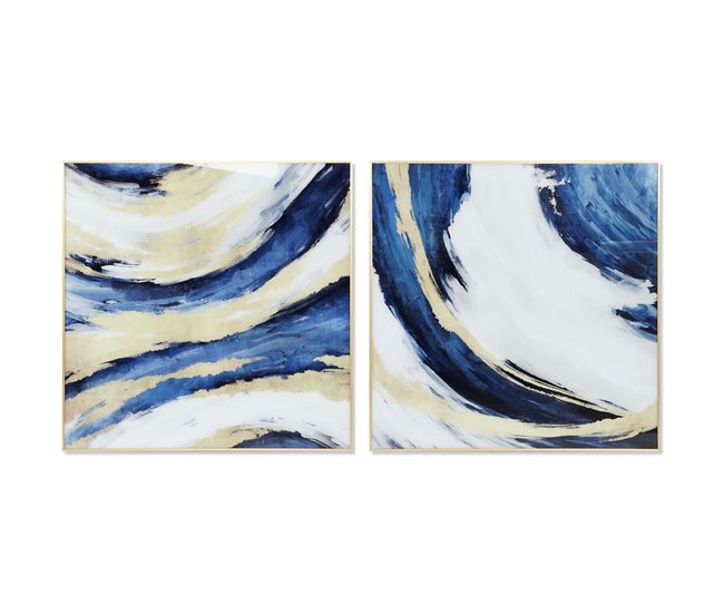 Conforama Cuadro DKD Home Decor 100 x 2 5 x 100 cm Abstracto Moderno (2 Unidades)