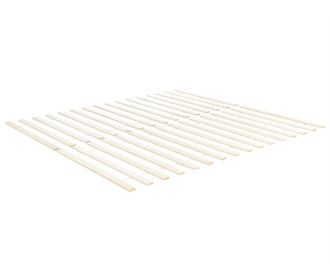 Beliani Cama con somier Madera de pino ROYAN 147x207 Blanco