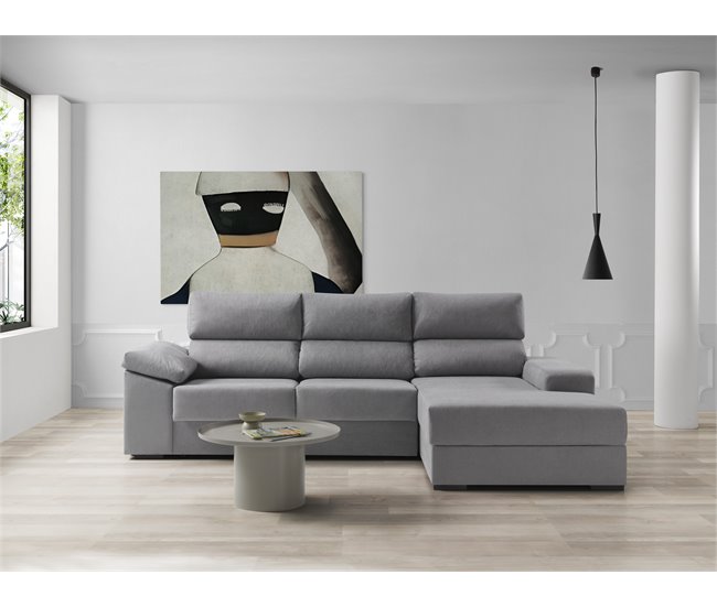 Chaise longue con arcón RUBIK Gris