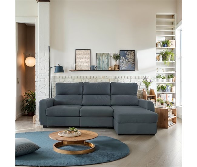 Chaise longue convertible en cama tela APRIL Gris