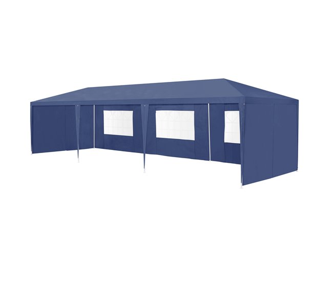 Carpa Pabellón para jardín Wedau metal 900x300 Azul