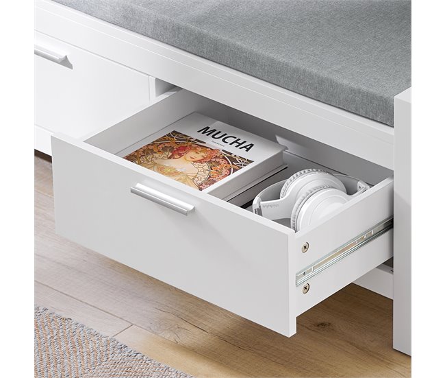 Zapatero Banco con 2 cajones FSR74-W SoBuy Blanco