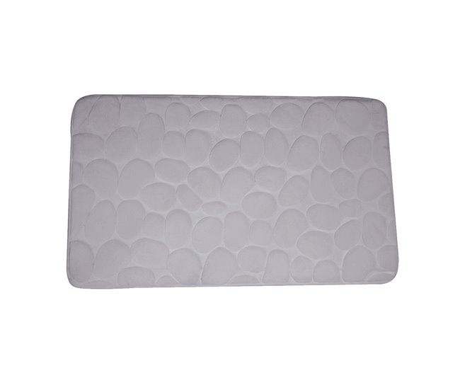 Alfombra de Baño con efecto piedras 80x50 Gris