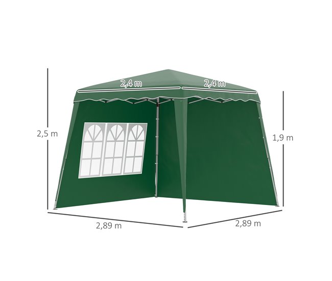 Carpa Plegable Tela Oxford, Acero Outsunny 289x289 Blanco