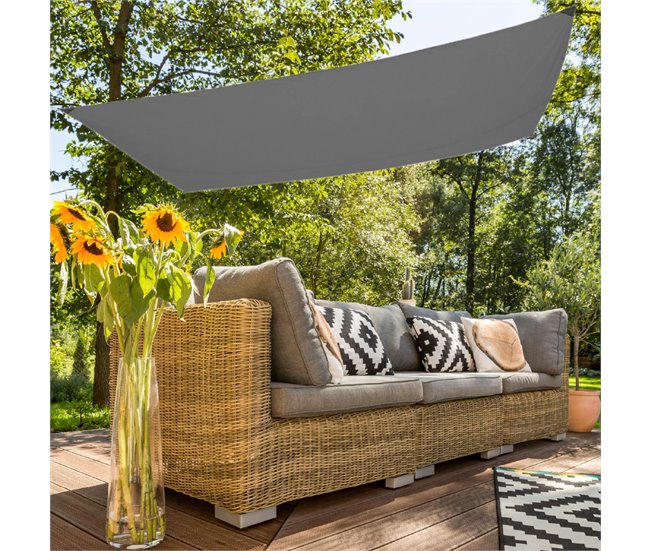 Toldo sombreo rectangular Aktive Garden gris antracita Gris