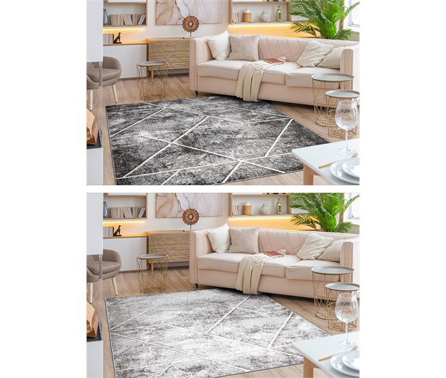 Alfombra MATEO 8031/644 Moderna geométrica Triángulos 240x330 Gris
