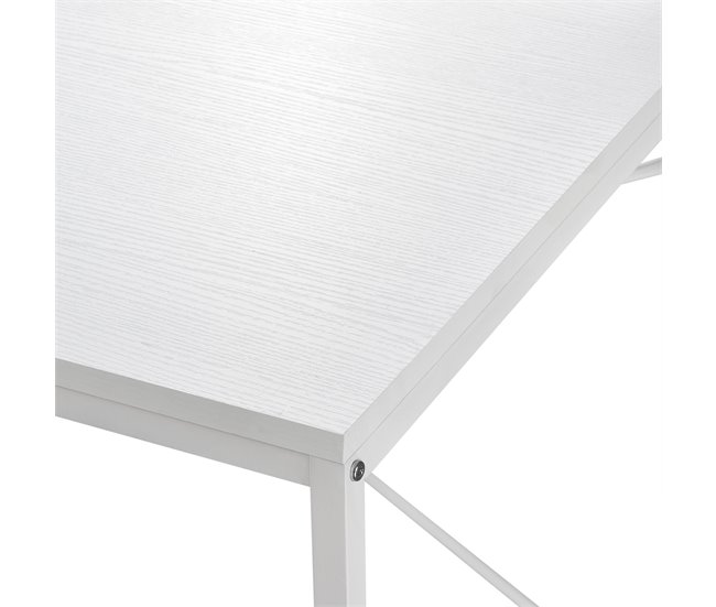 Mesa Escritorio Stavanger con 4 estantes Metal/Aglomerado 120x64 Blanco