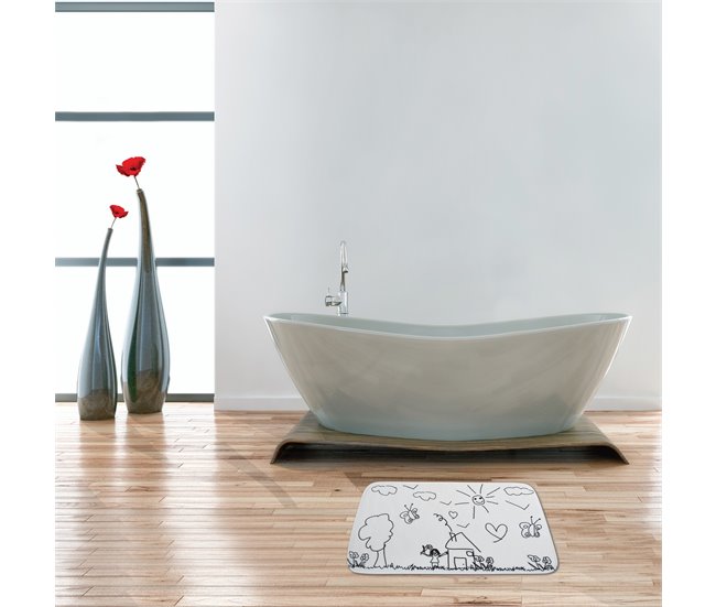 Alfombra De Baño Jardin D'Enfants 75x45 Blanco