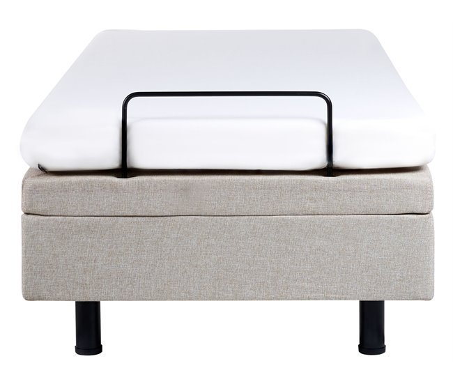 Beliani Cama ajustable sin cabecero Poliéster DUKE 90x200 Beige