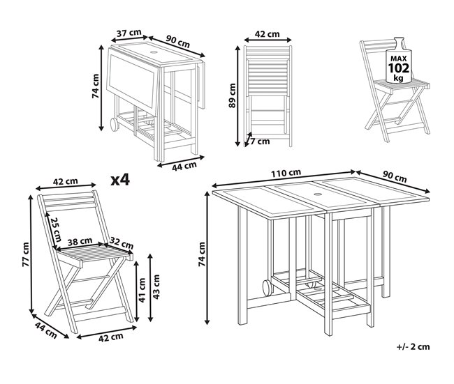 Beliani Conjunto de comedor FRASSINE Madera Clara