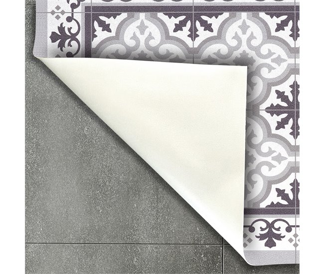 ARTDECO - Alfombra vinílica compacta Patch Azul 60x200 Gris