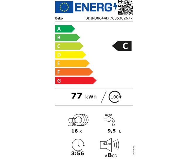 Lavavajillas integrable BEKO BDIN38644D Blanco