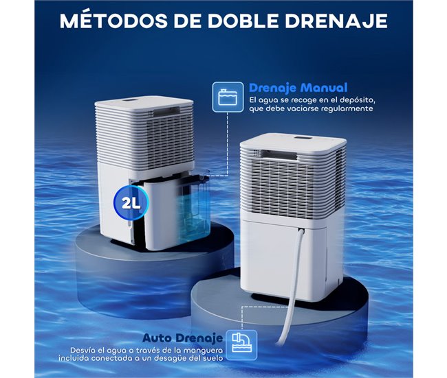 Deshumidificador ABS HOMCOM, hogar - climatización Blanco