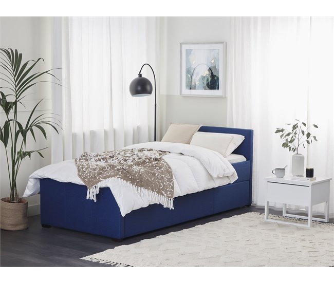 Beliani Cama nido Poliéster MARMANDE 96x214 Azul Marino