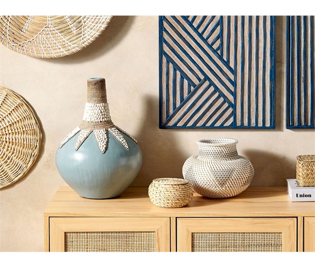 Beliani Jarrón decorativo ASAHAN Blanco