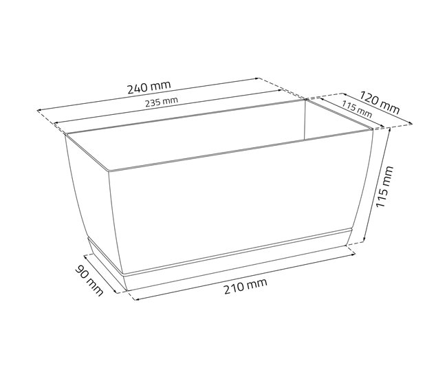 2x Jardinera de plastico Coubi Case P Blanco